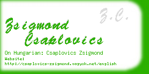 zsigmond csaplovics business card